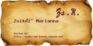 Zsikó Marianna névjegykártya