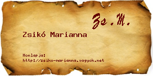 Zsikó Marianna névjegykártya